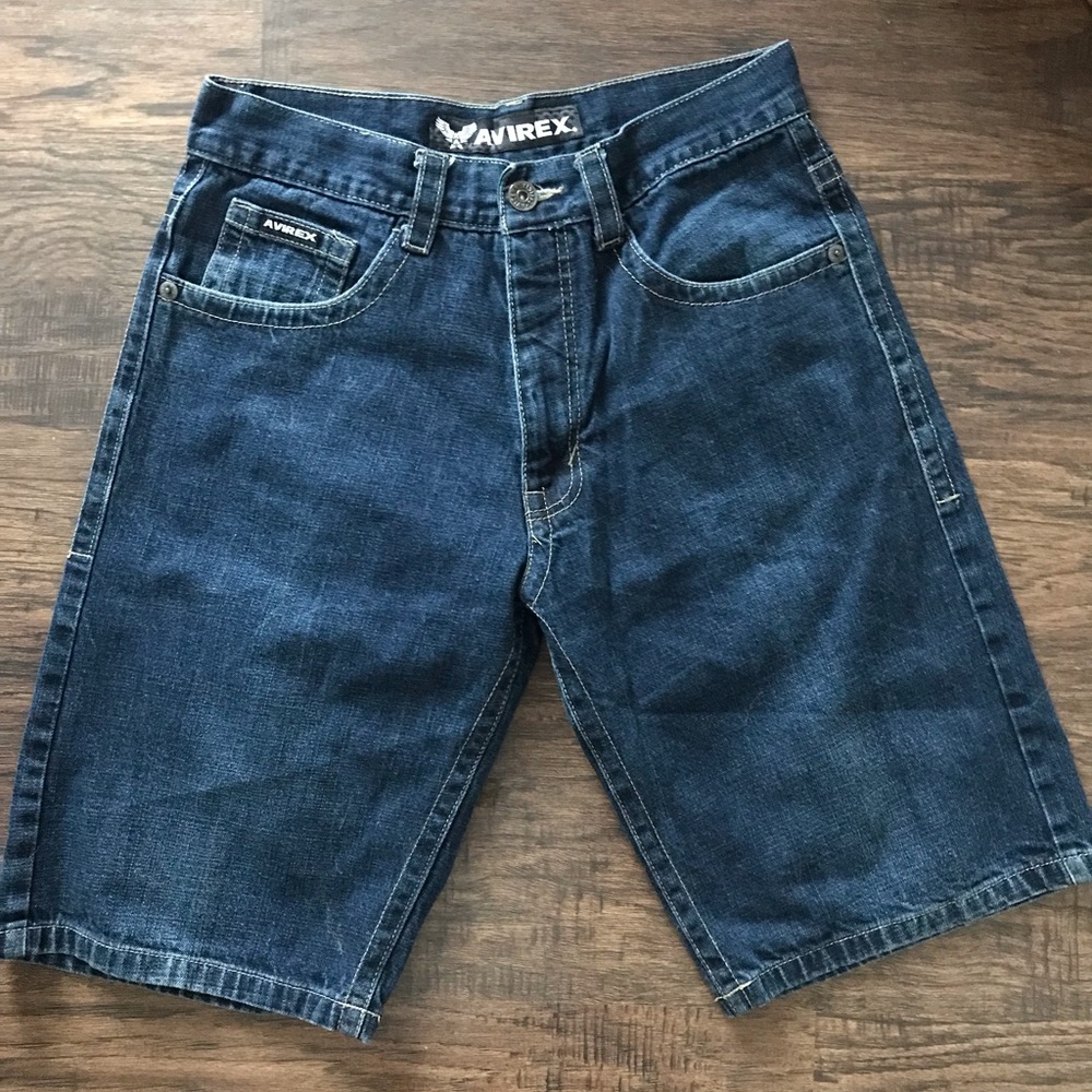 Avirex Men’s Dark Blue Denim Shorts 34